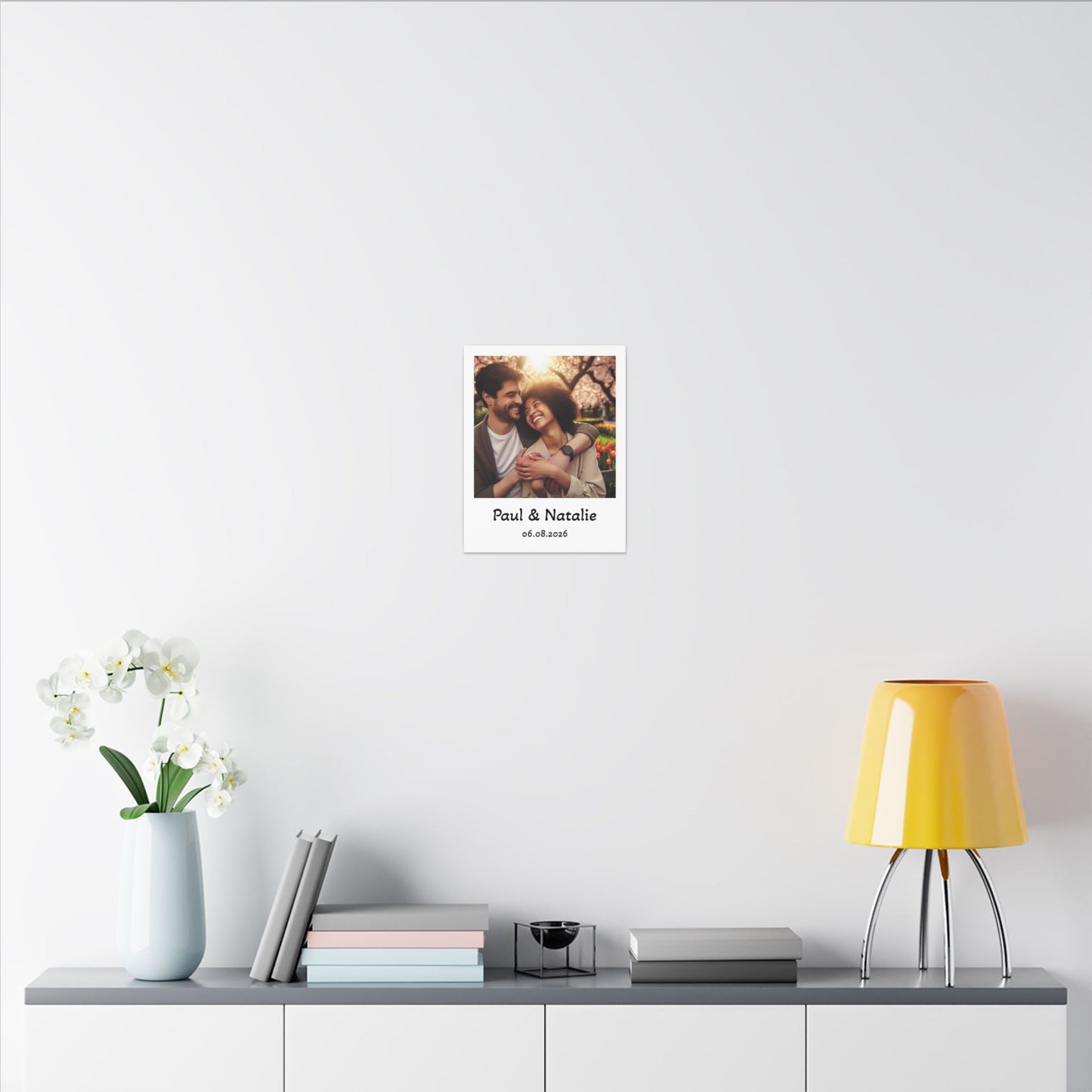 Personalized Polaroid Photo Canvas — Custom Names & Date