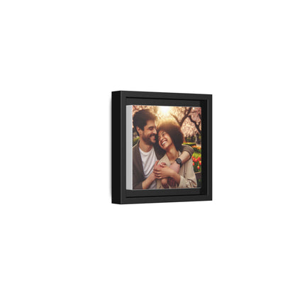 Framed Matte Canvas Print — Romantic Couple Photo Wall Art (Square)