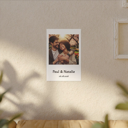Personalized Polaroid Photo Canvas — Custom Names & Date