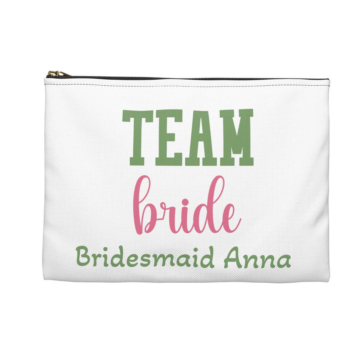Team Bride Accessory Pouch — Personalized Bridesmaid Anna Makeup Bag
