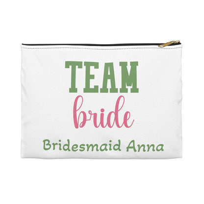 Team Bride Accessory Pouch — Personalized Bridesmaid Anna Makeup Bag