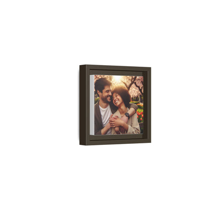 Framed Matte Canvas Print — Romantic Couple Photo Wall Art (Square)