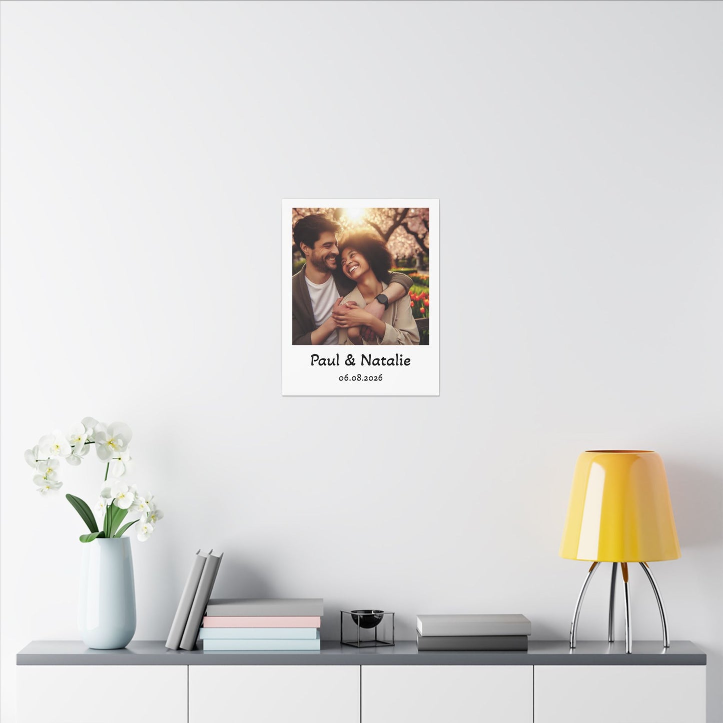 Personalized Polaroid Photo Canvas — Custom Names & Date