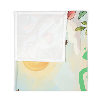 Personalized Woodland Floral Swaddle Blanket — Custom Name "Williams"