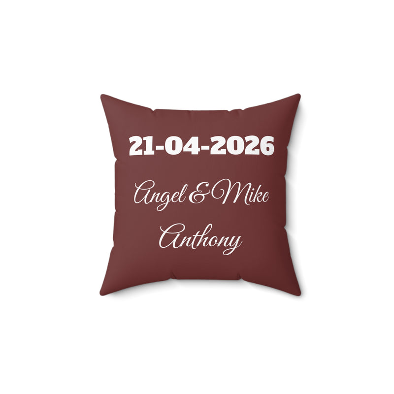 Personalized Wedding Date Pillow — Custom Names & Date Decorative Square Pillow