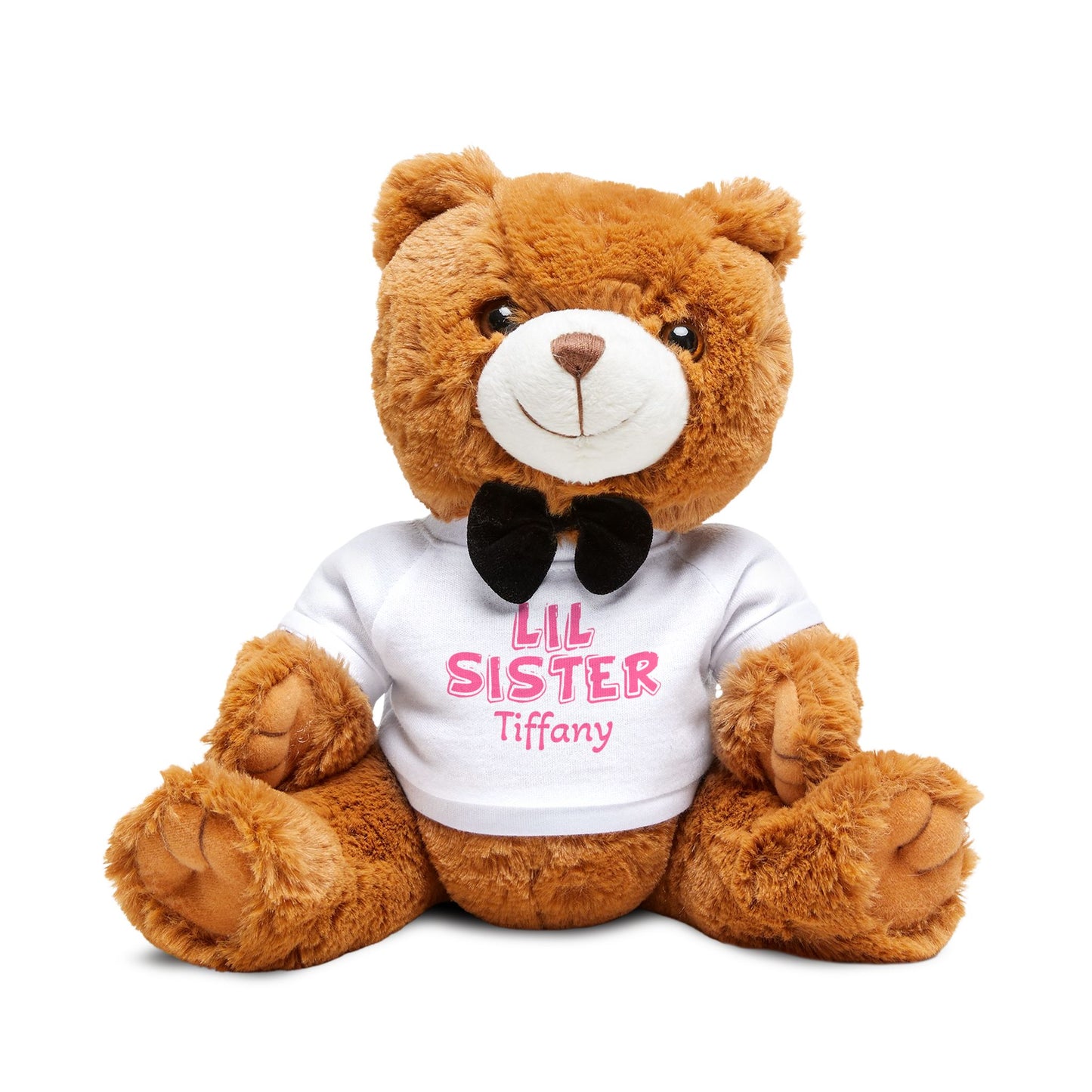 Personalized "Lil Sister" Teddy Bear with T-Shirt – Custom Name Plush Gift