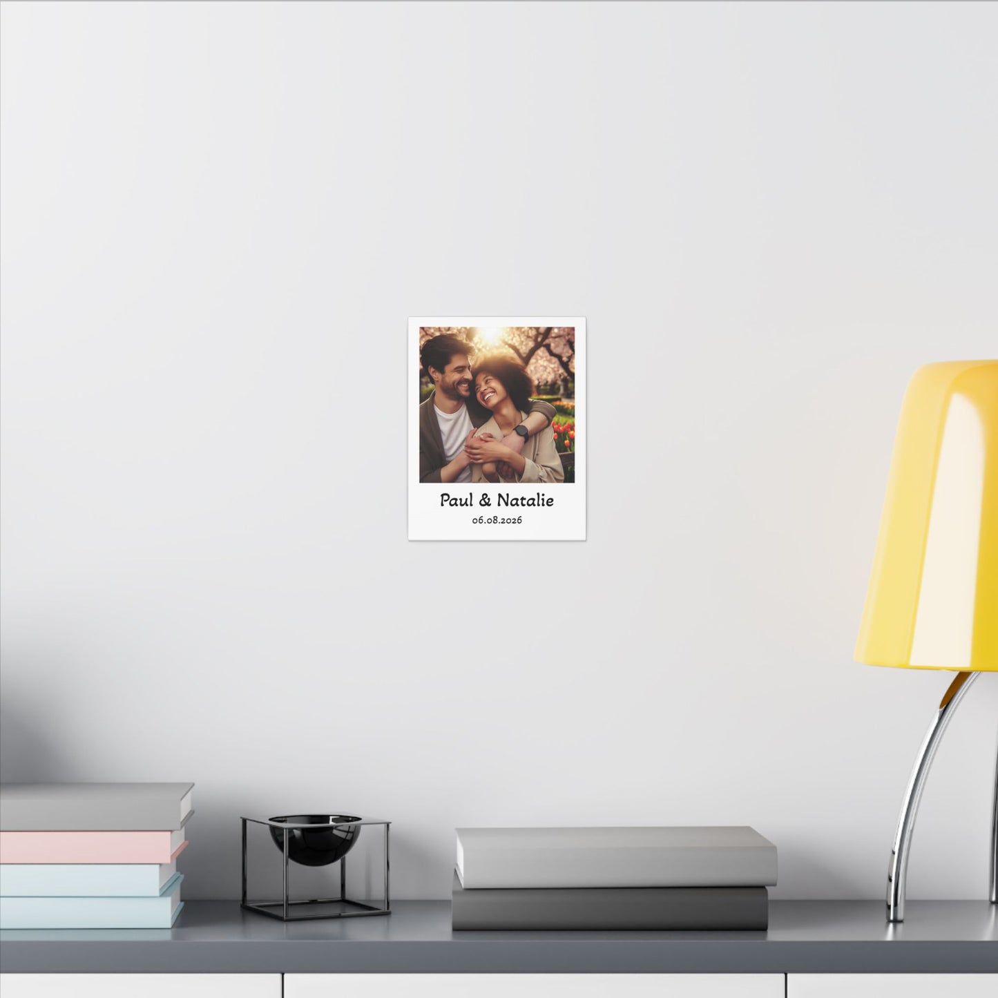 Personalized Polaroid Photo Canvas — Custom Names & Date
