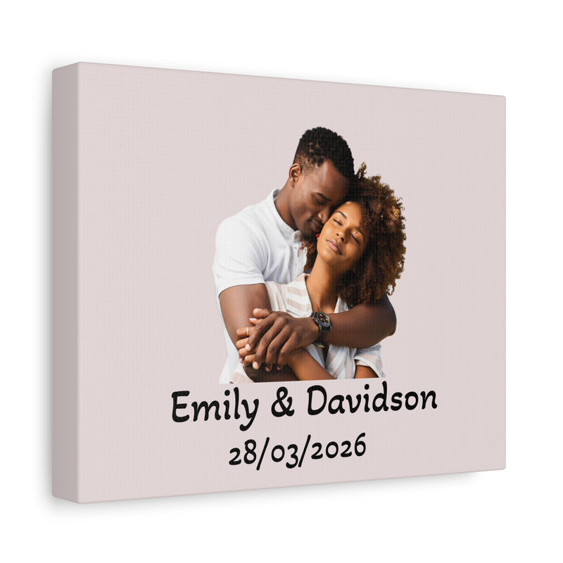 Personalized Couples Canvas Print — Custom Names & Date