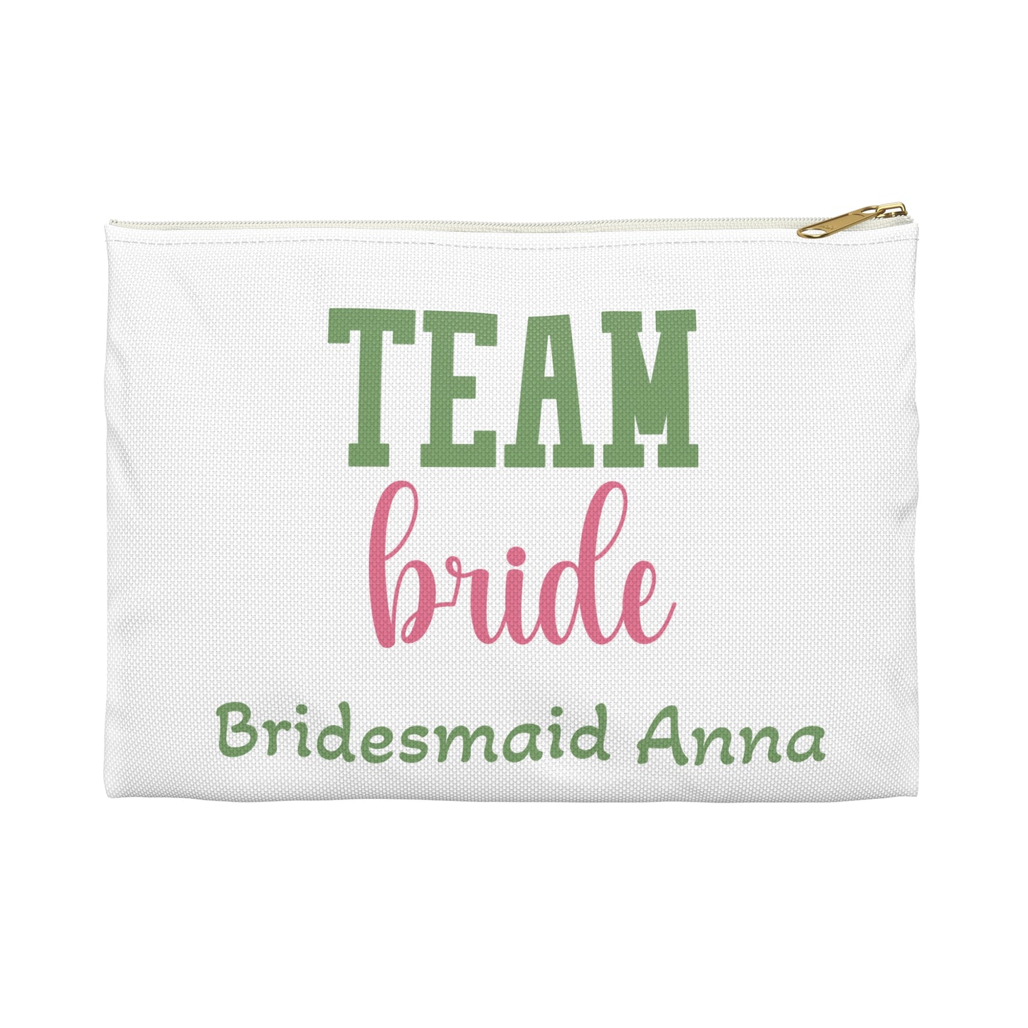 Team Bride Accessory Pouch — Personalized Bridesmaid Anna Makeup Bag