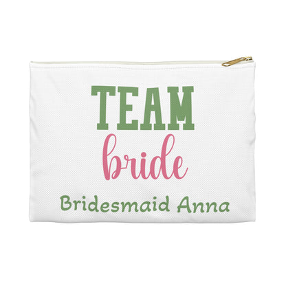 Team Bride Accessory Pouch — Personalized Bridesmaid Anna Makeup Bag