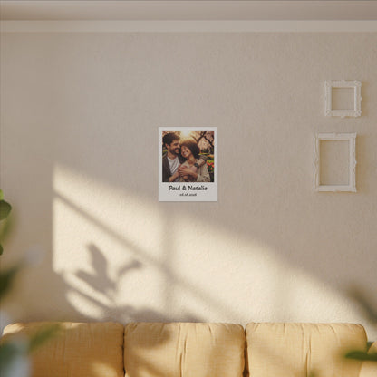 Personalized Polaroid Photo Canvas — Custom Names & Date