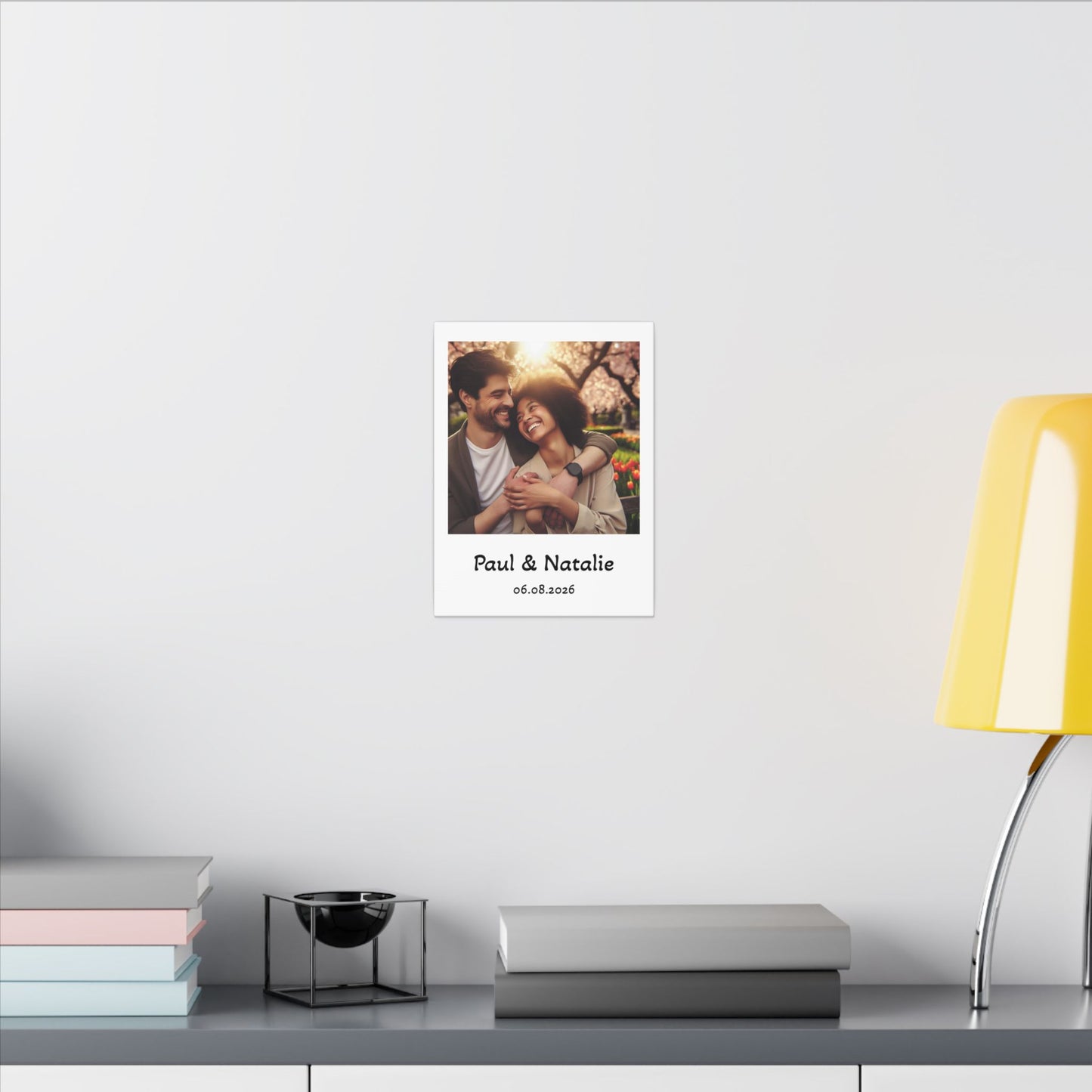 Personalized Polaroid Photo Canvas — Custom Names & Date