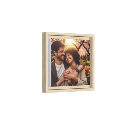 Framed Matte Canvas Print — Romantic Couple Photo Wall Art (Square)